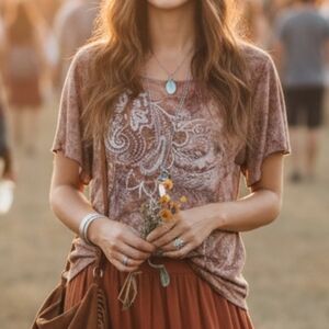 Db Established 1962 2X Y2K Whimsigoth Fairy Grunge Boho Burnout Rhinestone Top